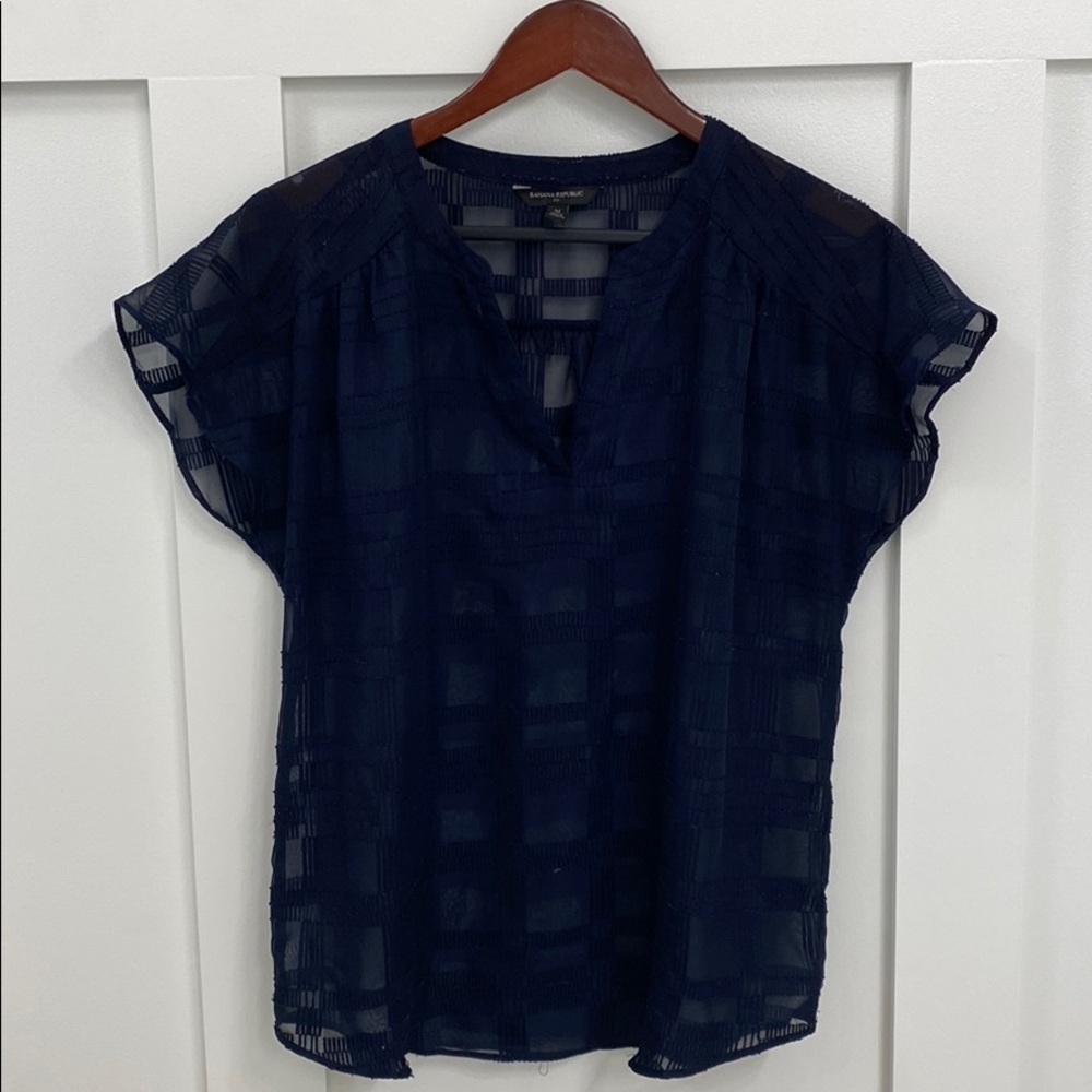 Banana Republic Sheer Patterned Top